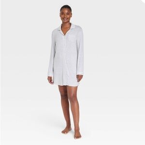 Stars Above Women's Cozy Gray Long Sleeve Gown